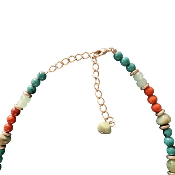 Multicolor Beaded Necklace with Stone Accents - Picture 3 of 3